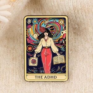"THE ADHD" Enamel Tarot-Style Awareness Collectible Pin